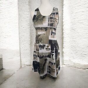 Vintage 90s New York Black and Gray miniWomen's Dress grunge fairy goth M